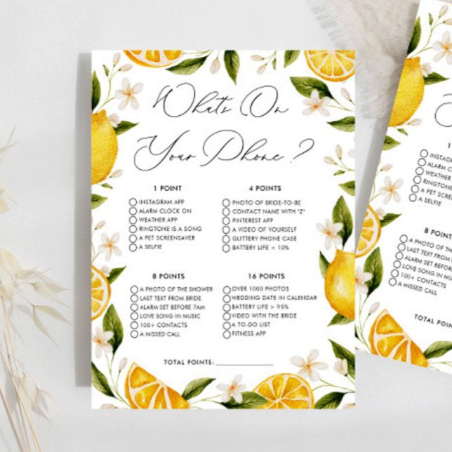 Papier Lemon What On Your Phone Fête des mariées Game (Créateur téléchargé)