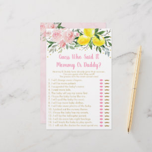 Papier Lemonade Pink Gold Floral Devinez Qui A Dit Qu'Il