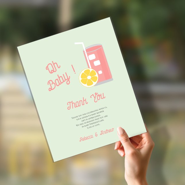 Papier Lemonade rose moderne Oh Baby shower Party (Créateur téléchargé)