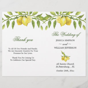 Papier Lemons Blossom Verdure Mariage plié