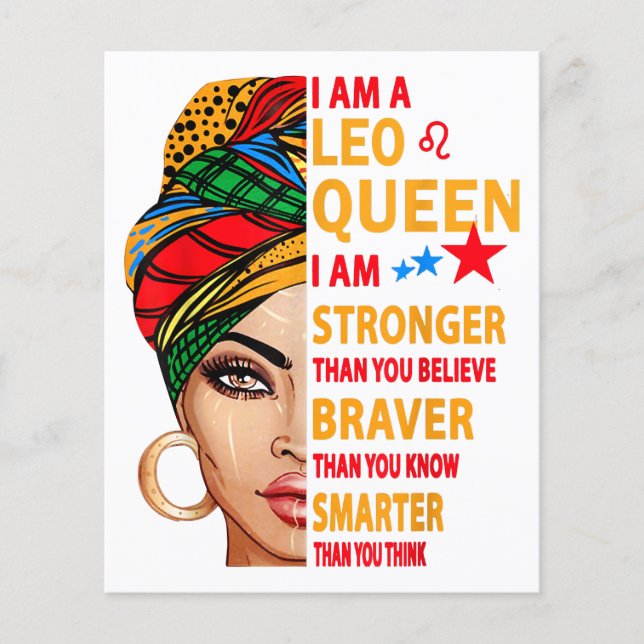 Papier Leo queen Je suis plus fort drôle cadeau d'anniver (Devant)