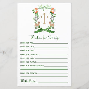 Papier Les Animaux De Forêt Cimentent Le Baptême Des Voeu