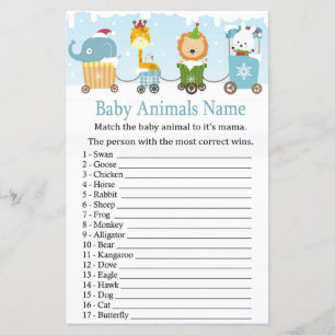 Papier Les animaux de Noël train Bébé Animaux Nom Jeu