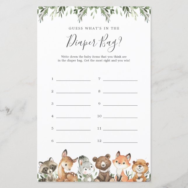 Papier Les animaux des bois devinent ce qu'il y a dans le (Devant)