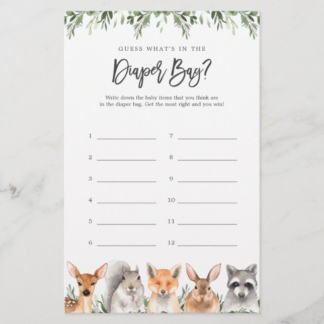 Papier Les animaux des bois devinent ce qu'il y a dans le (Devant)