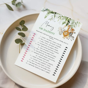 Papier Les animaux Safari Devinez qui l'a dit maman ou pa