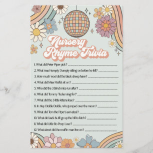 Papier les années 70 super jeu de baby shower nursery rim
