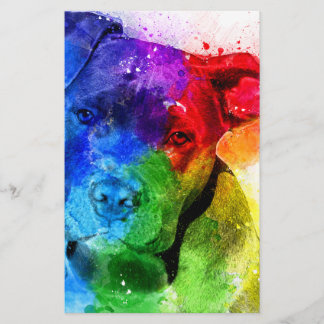 Papier Les couleurs de l'Amour sont un Pitbull