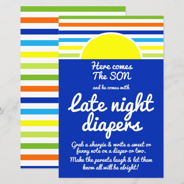 Papier Les Diapeurs de nuit viennent ici le Baby shower d (Devant / Derrière)