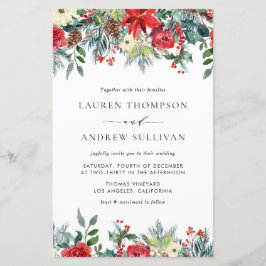 Papier Les fleurs d'hiver Garland Faire-part de mariage b
