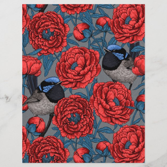 Papier Les pivoines et les brunes (Devant)