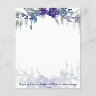 Papier Les yeux du Seigneur fond floral violet