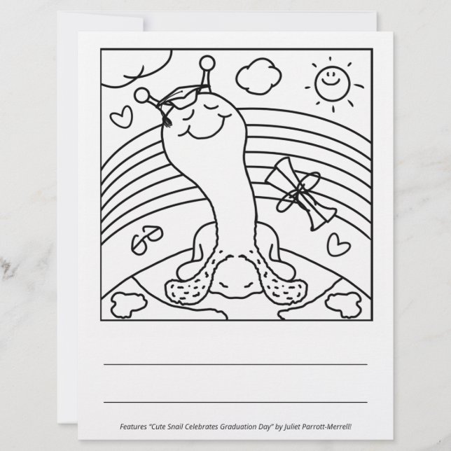 Papier L'Escargot mignon L'A INSTALLÉ À La Fin De La Grad (Devant)