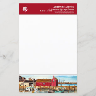 Papier Letterhead Rockport Harbour Massachusetts