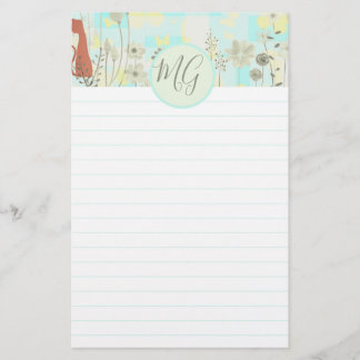 Papier Lettre À Thème Chat Stationery MONOGRAMMEE