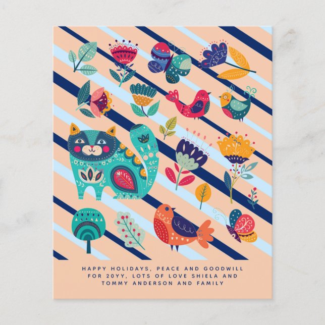 Papier Lettre annuelle Art populaire scandinave Jours de  (Devant)
