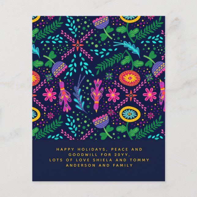 Papier Lettre annuelle Oiseaux d'art populaire scandinave (Devant)