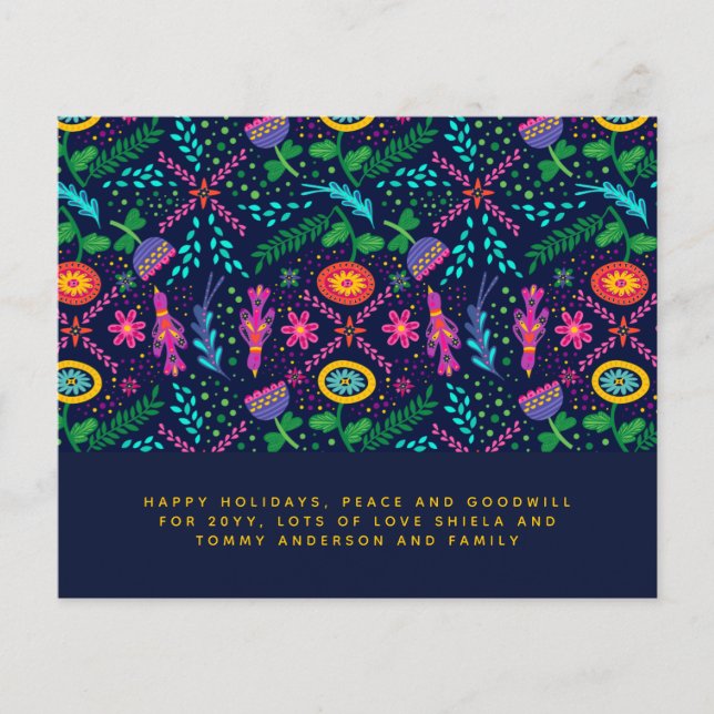 Papier Lettre annuelle Oiseaux d'art populaire scandinave (Devant)