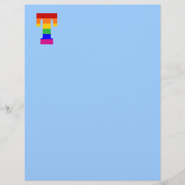 Papier LETTRE arc-en-ciel T (Devant)