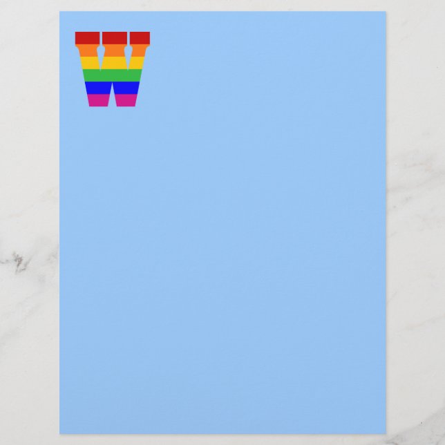 Papier Lettre arc-en-ciel W (Devant)
