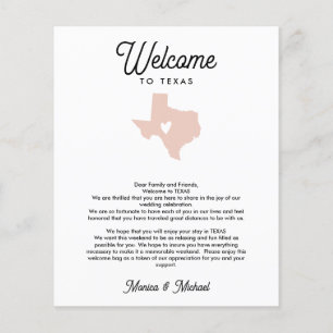 Papier LETTRE D'ACCUEIL TEXAS Itinéraire TOUTE COULEUR