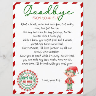 Papier Lettre d'adieu de l'elfe, Lettre de départ de l'el