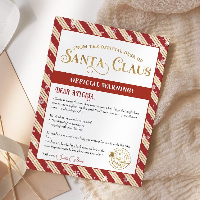 Papier Lettre d'avertissement père Noël Noël personnalisé (Créateur téléchargé)