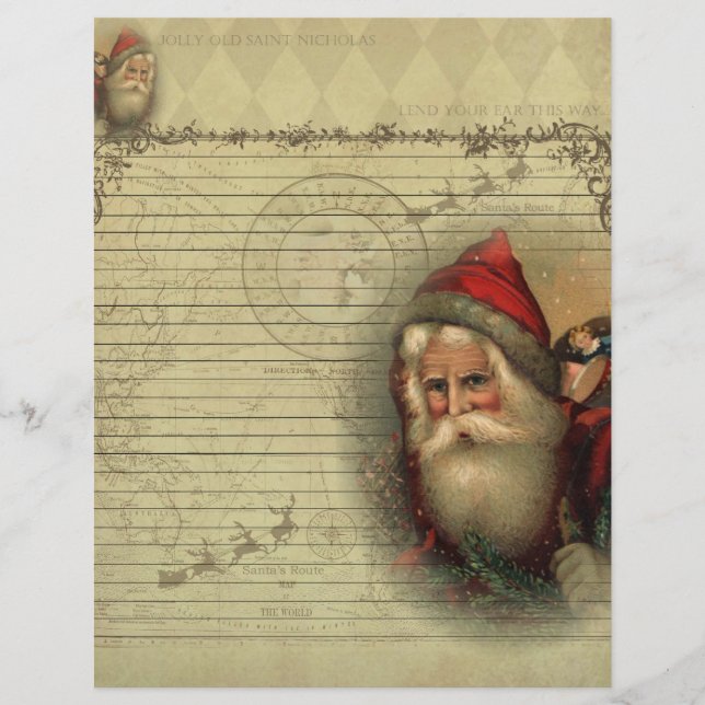 Papier Lettre de Jolly Old St. Nicholas de Père Noël Pape (Devant)