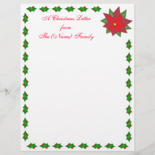 Papier Lettre de Noël à la famille en-tête