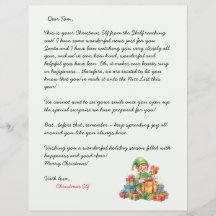 Lettre de Noël de l'Elf de Noël