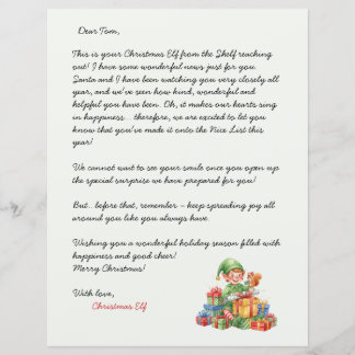Papier Lettre de Noël de l'Elf de Noël