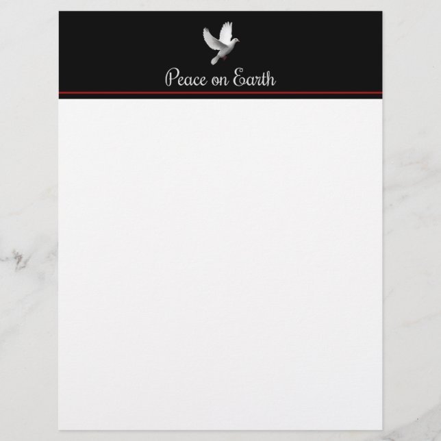 Papier Lettre de Noël Peace on Earth (Devant)