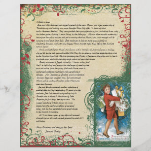 Papier Lettre de Noël vintage Joyeux Shopper