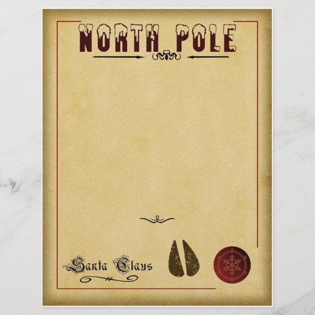 Papier Lettre de Père Noël (Devant)
