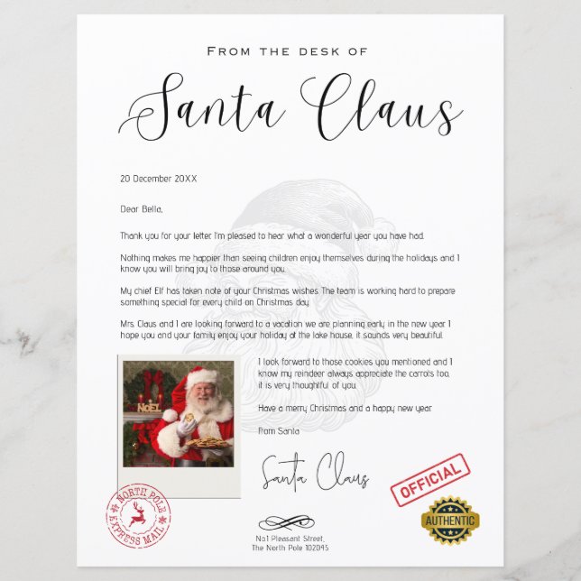 Papier Lettre de Père Noël Fun de Noël personnalisé (Devant)