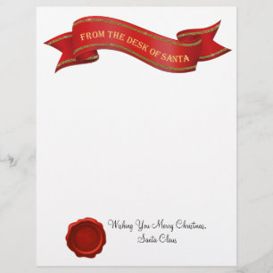 Papier Lettre du bureau de Père Noël avec sceau - modifia
