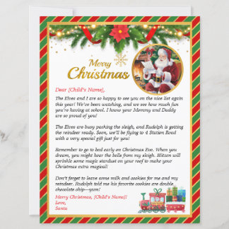 Papier Lettre du Père Noël Cadeaux de vacances de Noël