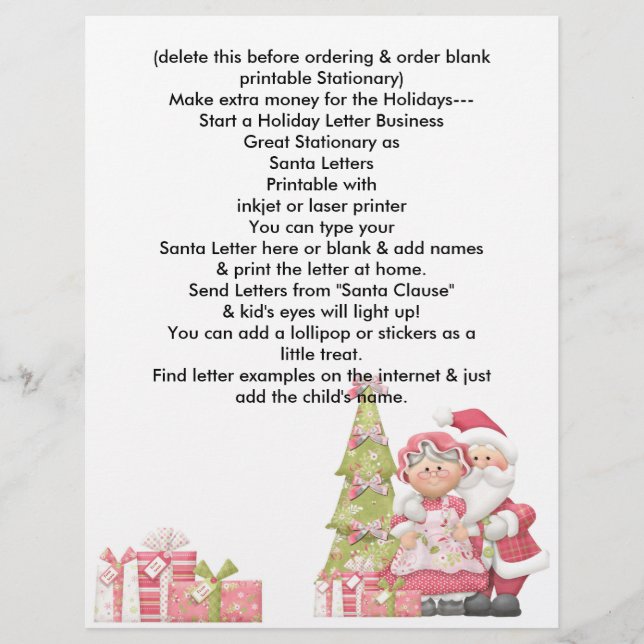 Papier Lettre en-tête Père Noël de Noël (Devant)