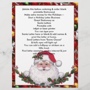 Papier Lettre en-tête Père Noël de Noël