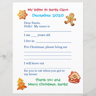 Papier Lettre enfant personnalisable à Père Noël