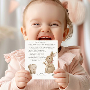 Papier LETTRE FLEINE FILLE DE PREMIÈRE DENTE FILLE DE Bun