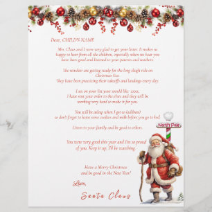 Papier Lettre père Noël au Pôle Nord de Reindeer enfant