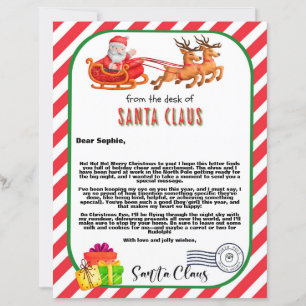 Papier Lettre Père Noël personnalisée aux enfants Message