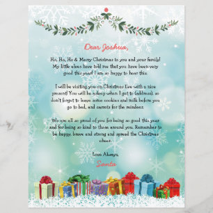 Papier LETTRE Père Noël PERSONNALISÉE DU Pôle Nord