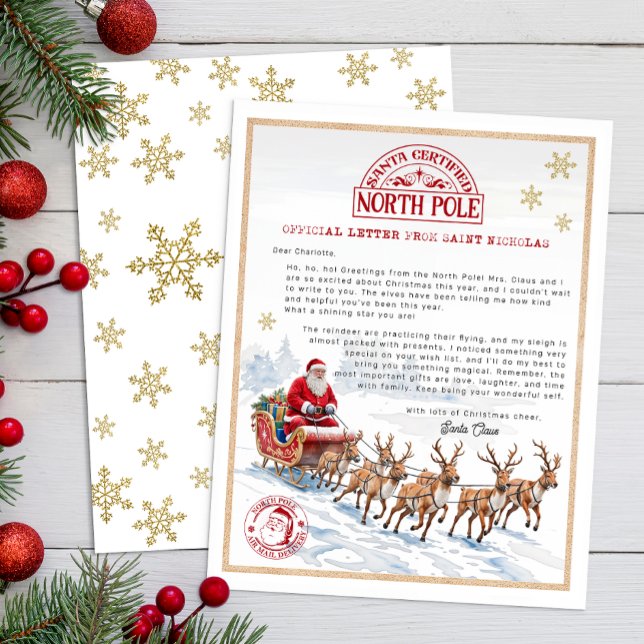 Papier Lettre Père Noël personnalisée pour enfants (Letter from Santa)
