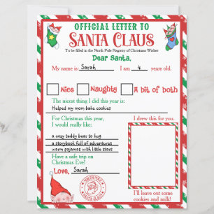 Papier Lettre personnalisée au Père Noël depuis le Pôle N