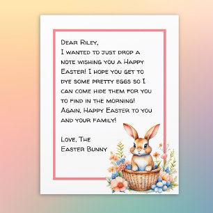 Papier Lettre personnalisée de lapin de Pâques joyeux  