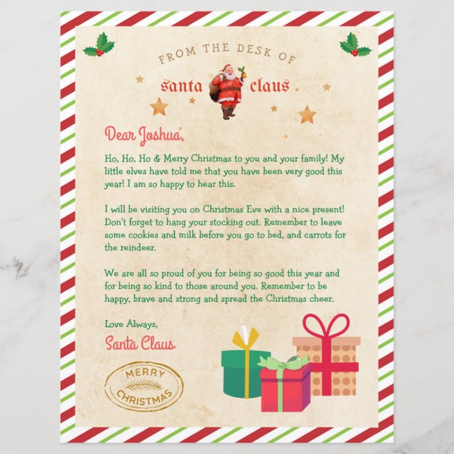 Papier Lettre personnalisée de Père Noël North Pole Mail (Devant)