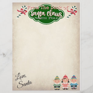 Papier Lettre personnalisée de Santa Claus en-tête