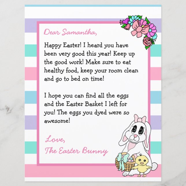 Papier Lettre personnalisée du lapin de Pâques (Devant)